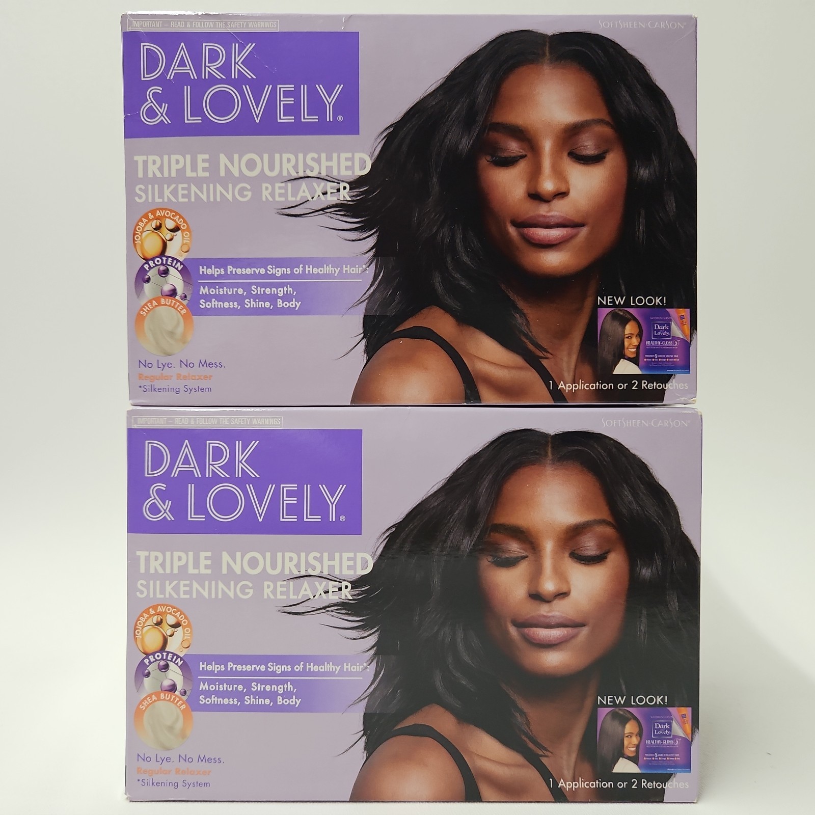 2x Dark & Lovely Triple Nourished Silkening Relaxer Regular No Lye Hair Kits NIB