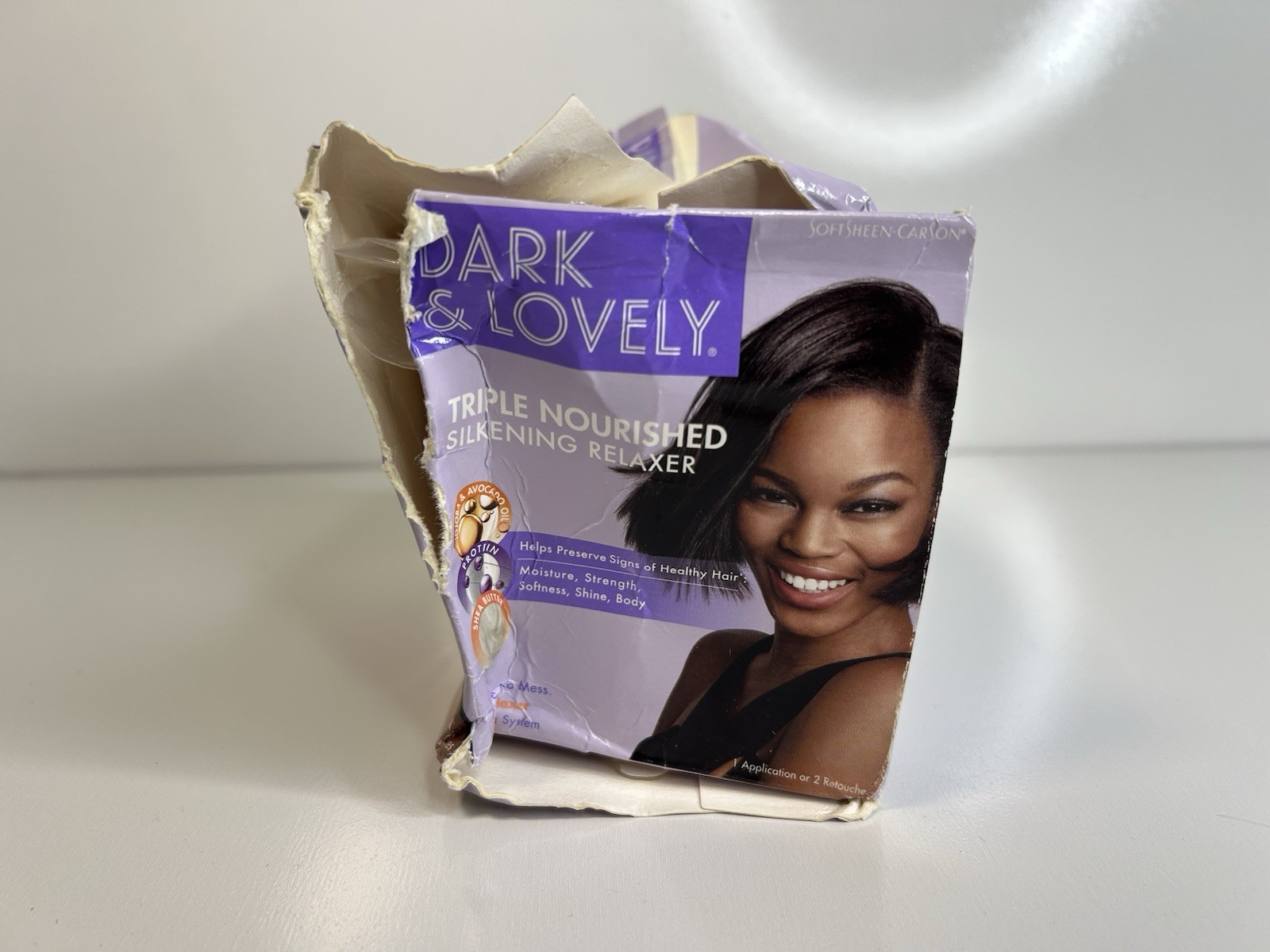 Dark & Lovely Relaxer Triple Nourished Silkening Carson No Lye Super DAMGED BOX