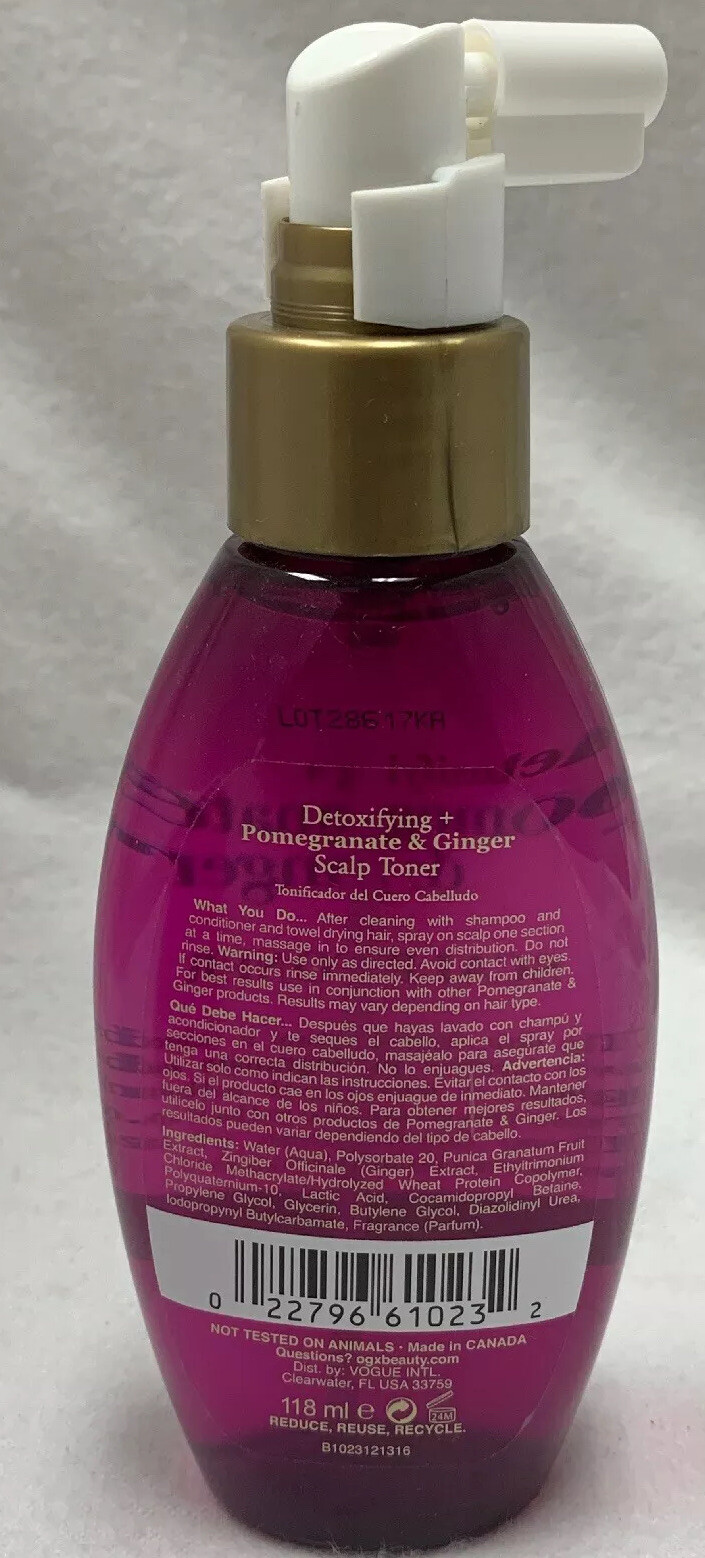2 ogx pomegranate & ginger scalp toner 4oz ea