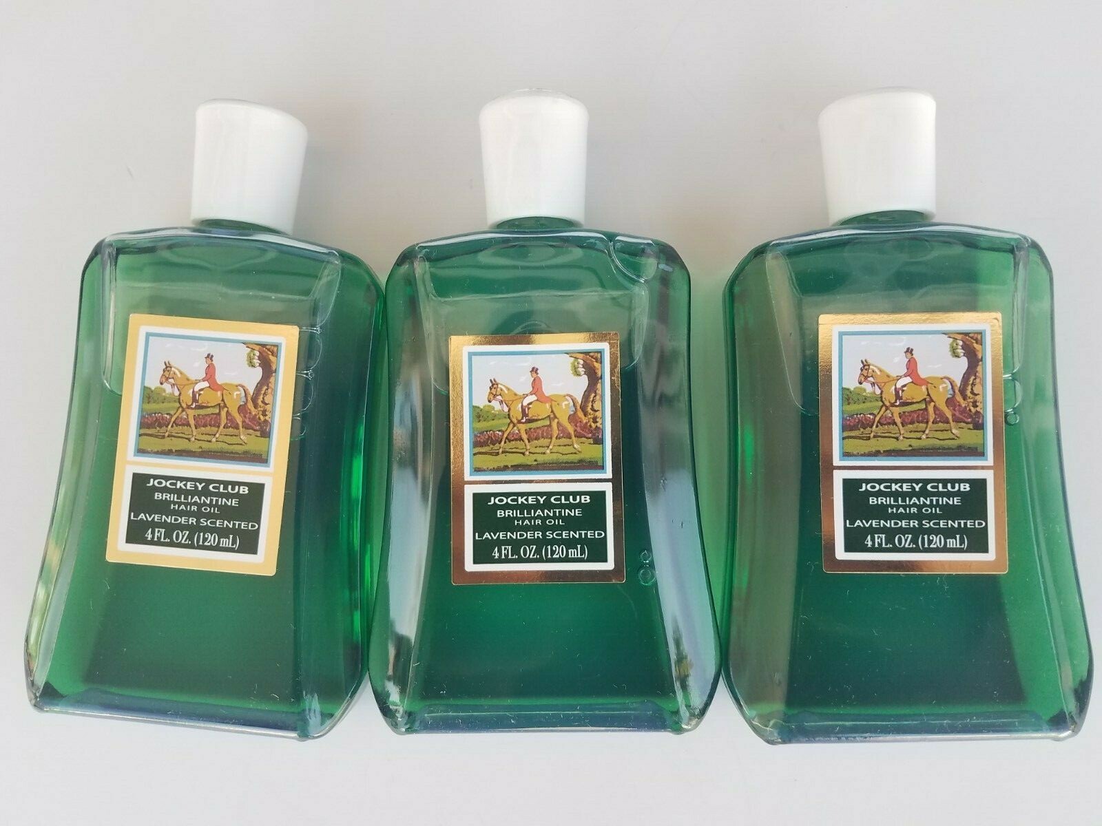 3 pack Jockey Club Brilliantine Hair Oil Lavender Scented 4 fl oz ea Made Mexico