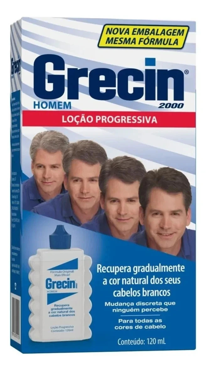 Grecin Progressive White Hair Color Treatment Toning Lotion for Men 120mL
