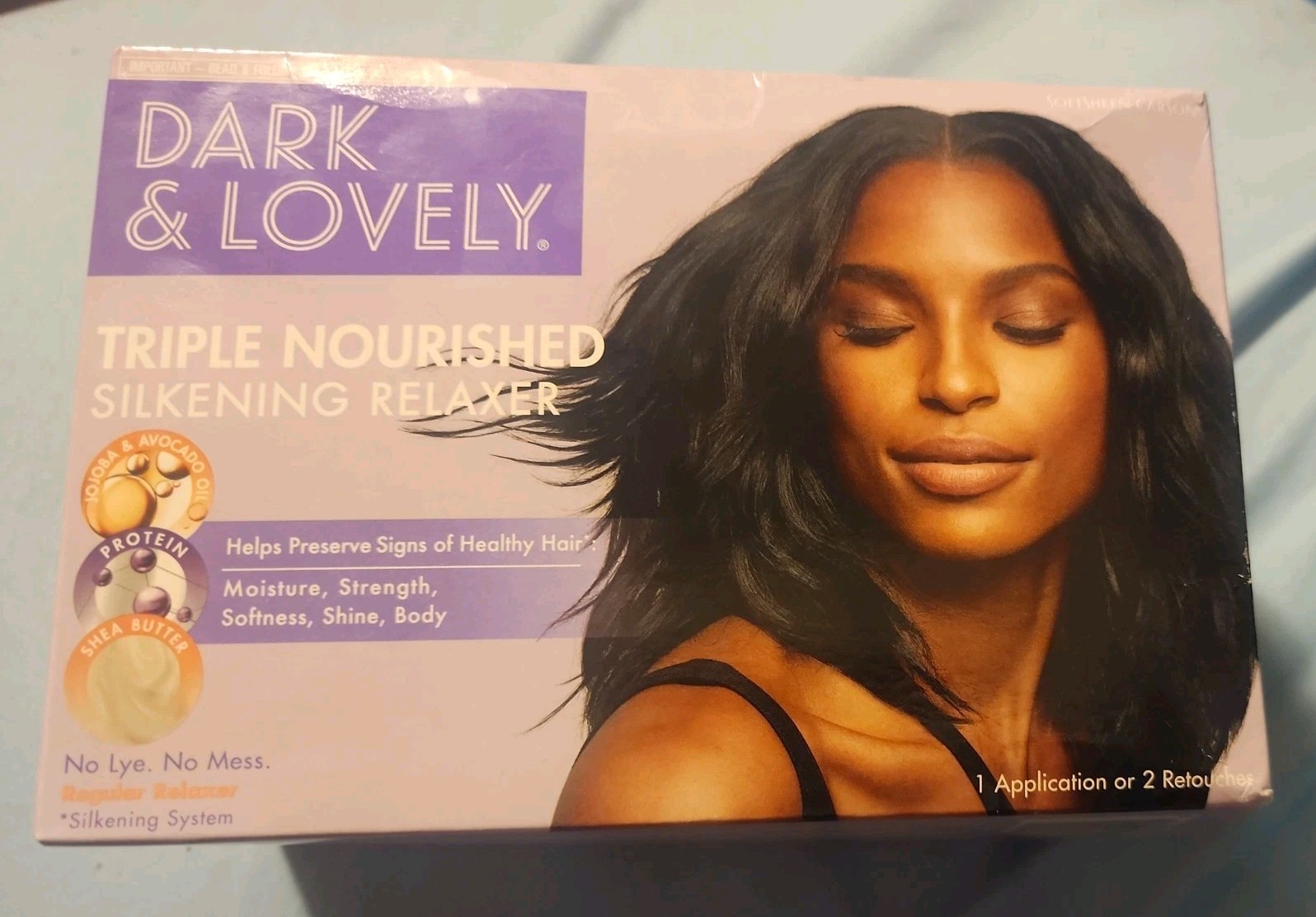 1 Box of Dark & Lovely Triple Nourished Silkening Relaxer No Lye Dye NEW SEALED