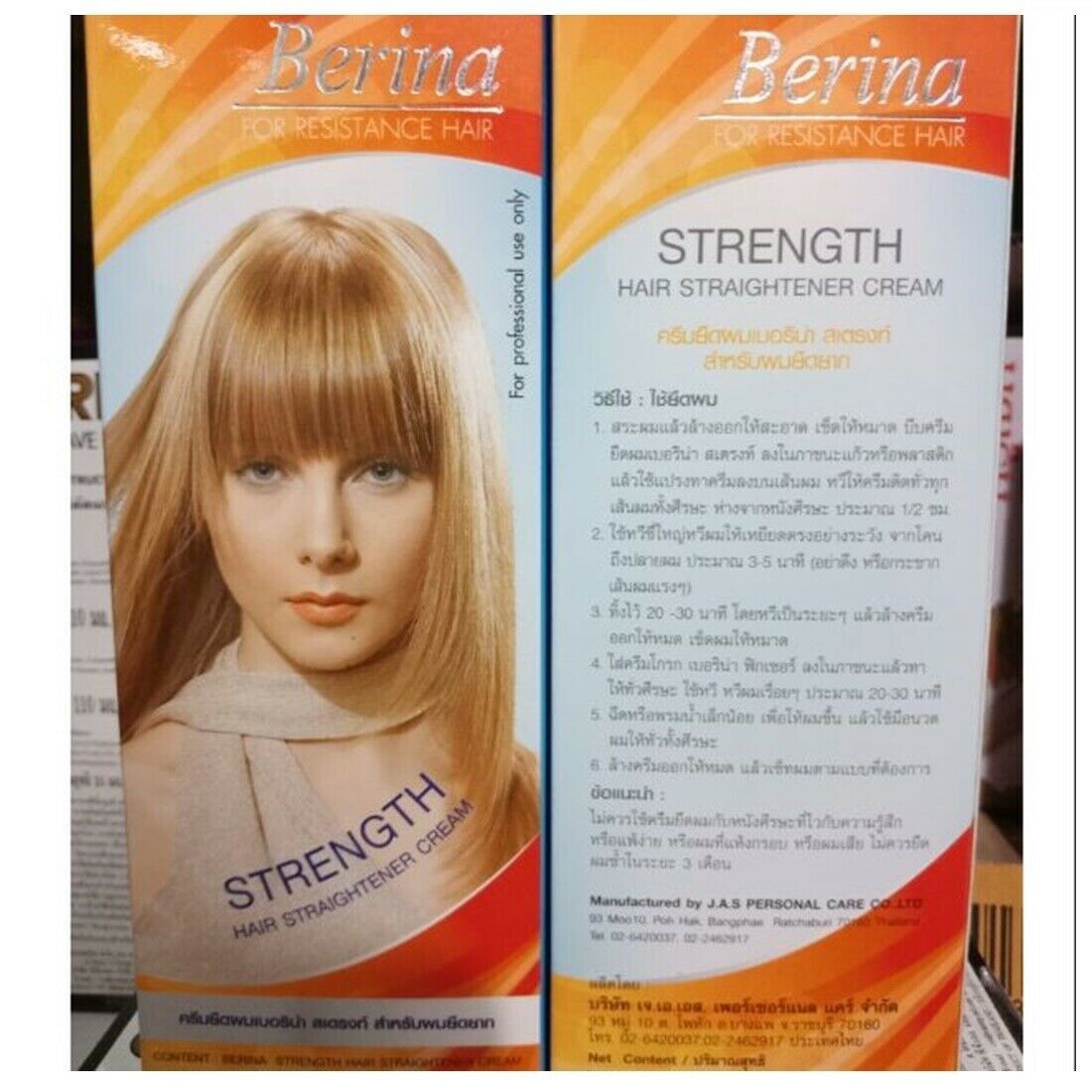 Berina Hair Straightener Cream Plus Neutralizer Straightening Straight Original