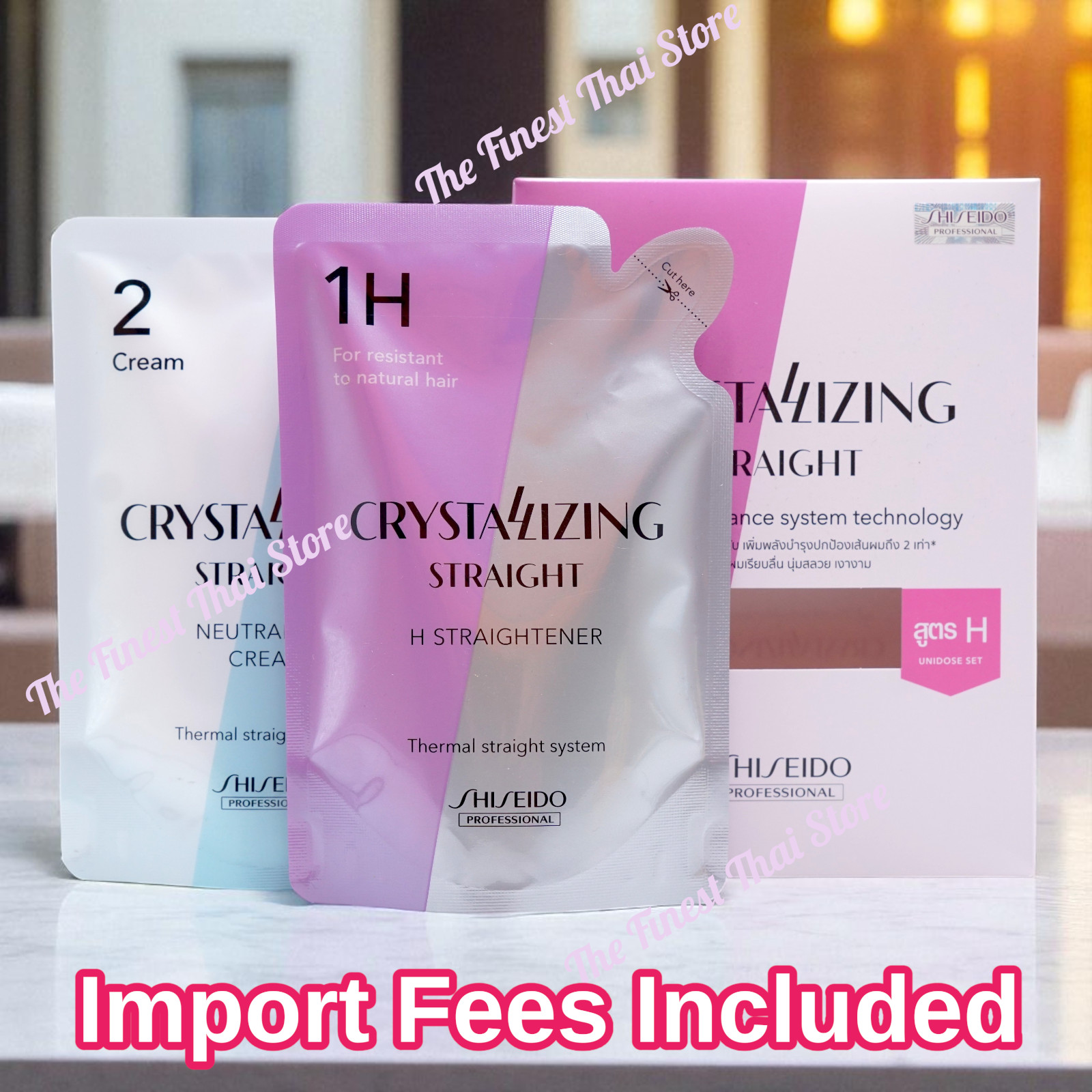 Crystallizing Straight H for Resistant to Natural Hair Straightener Kit 125g set