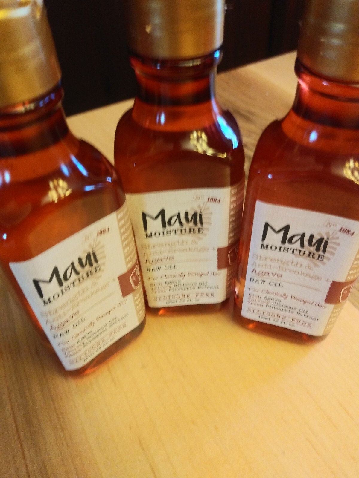 MAUI MOISTURE STRENGTH & ANTI-BREAKAGE AGAVE RAW OIL 4.2 Ounce 3 pack! NEW
