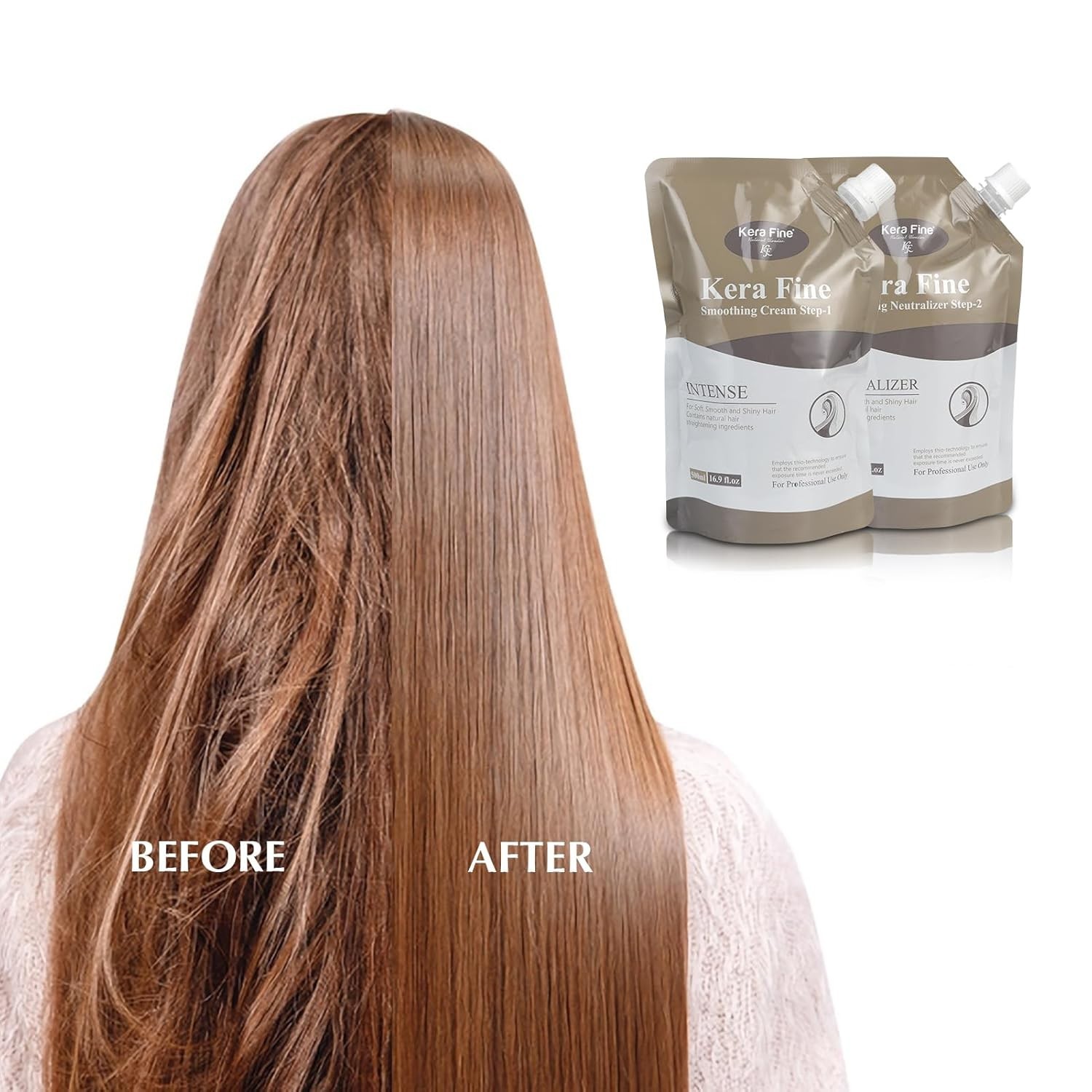 Hair Straightening Rebonding Cream Set Step 1 & 2 ,Smoothing Cream for All Hair