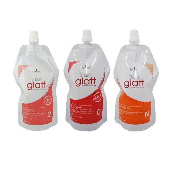 2 Set Schwarzkopf Glatt No.0 For Very Curly Hair Straightener Rebonding Cream