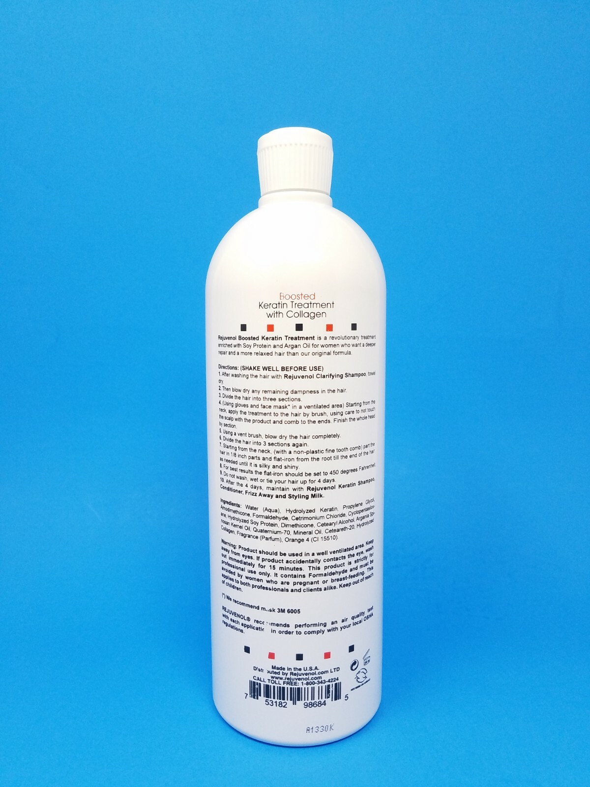Rejuvenol Boosted Keratin Treatment with Collagen 33.8 Oz