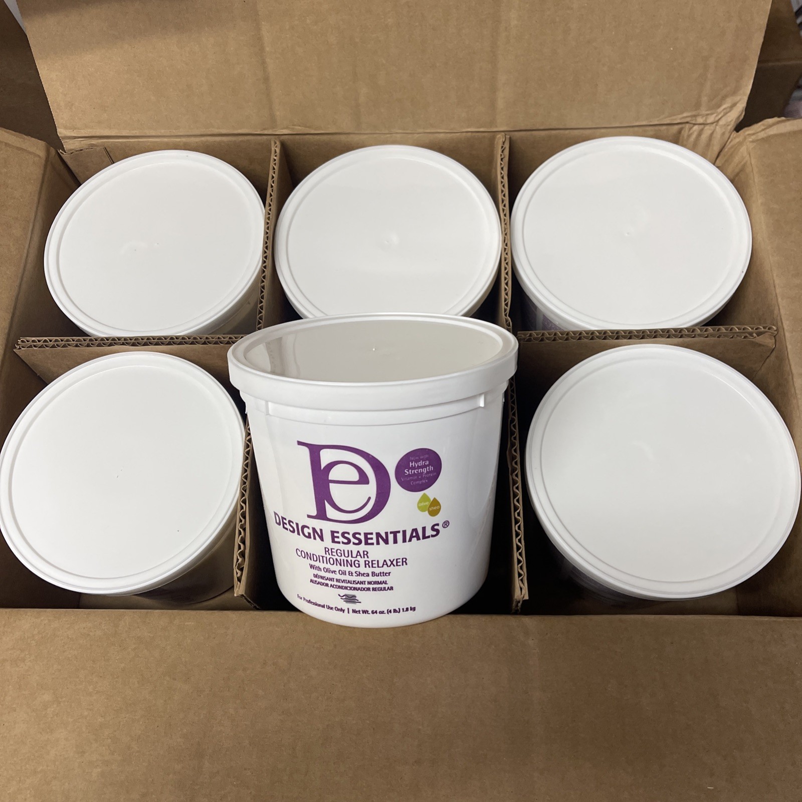 6 X Design Essentials Conditioning Relaxer Regular 4lb Shea Butter & Olive Oil