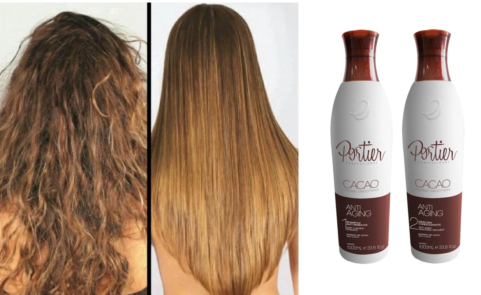 Brazilian Keratin Portier Cacao Straightening System set 2x1000ml 33,81 OZ