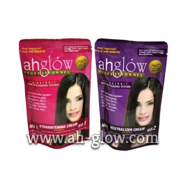 AHGLOW HAIR REBONDING SET Permanent Straightening, Extra Strength!