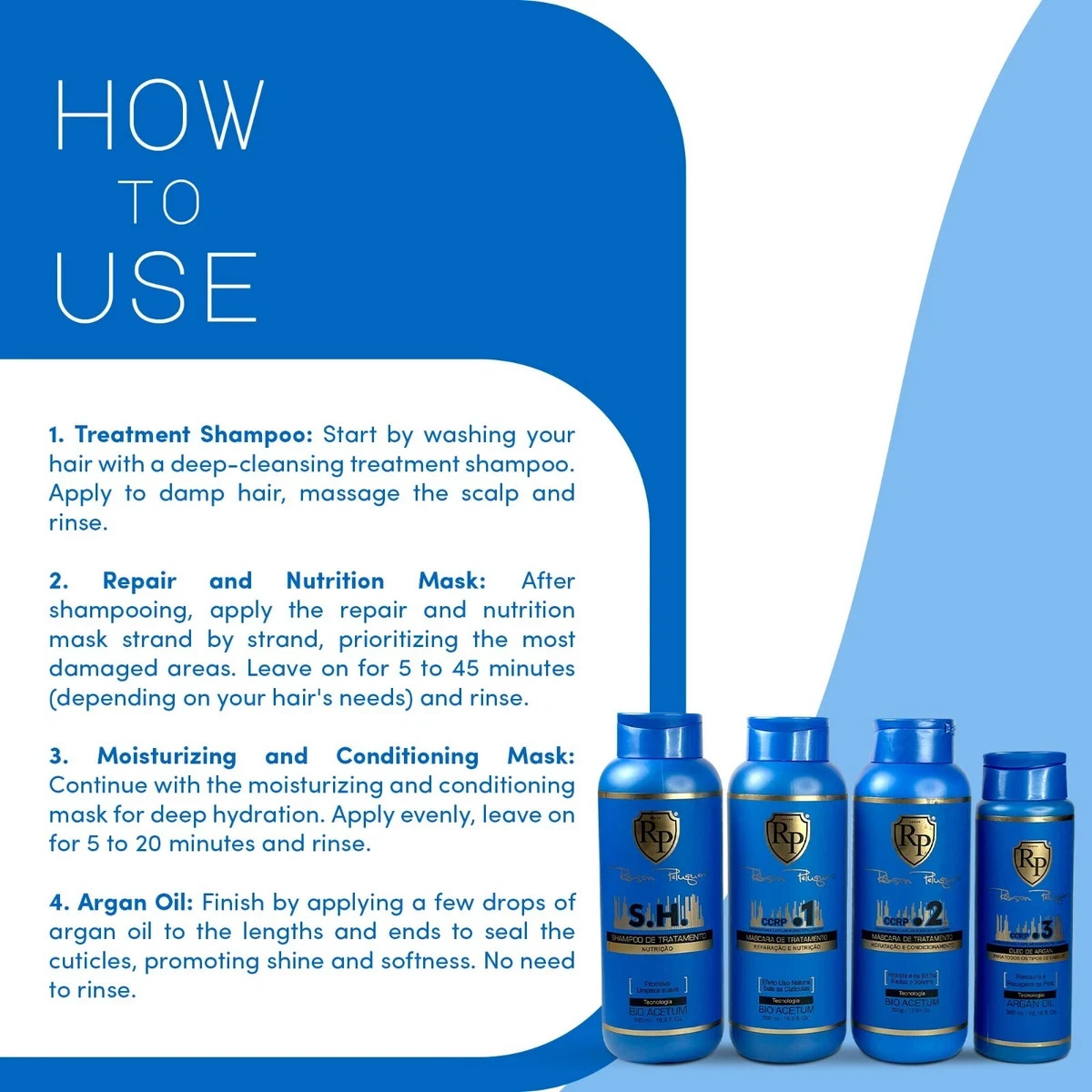Robson Peluquero CCRP 4 Steps Professional Hair RP Reconstruction e Restoration
