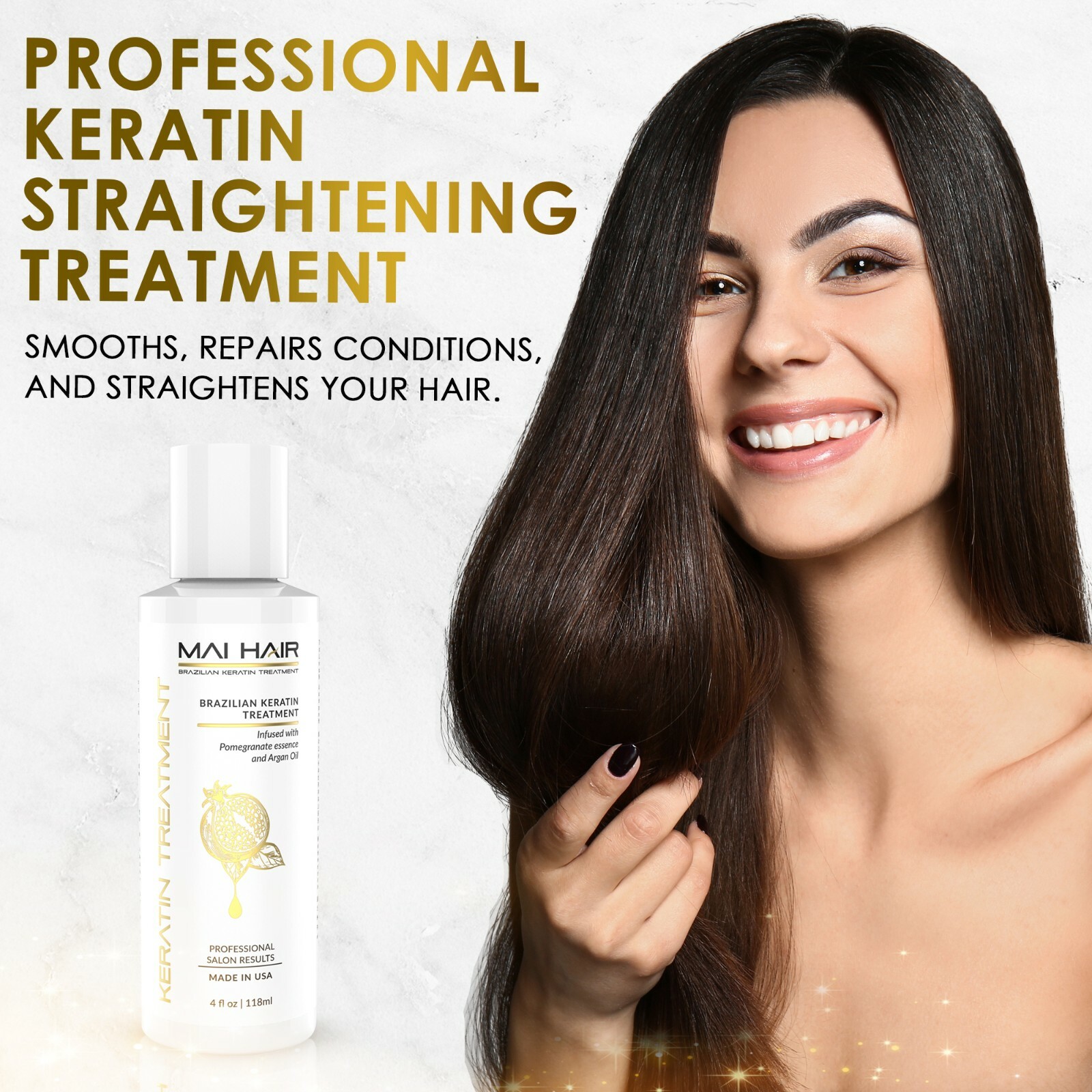 Brazilian Gold Keratin Hair Treatment Professional Complex Blowout 4oz/120ml