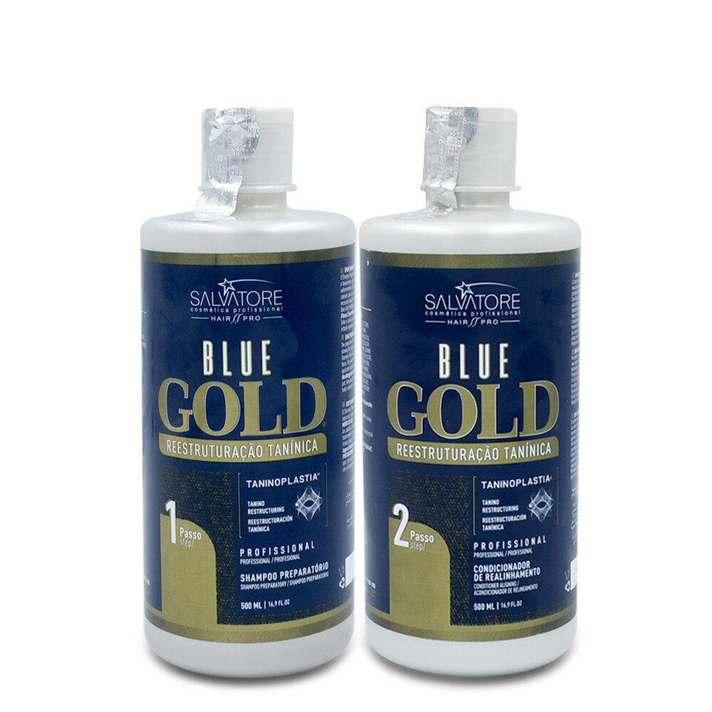 Salvatore Smoothing System Kit Blue Gold 2x500ml/2×16.9 fl.oz