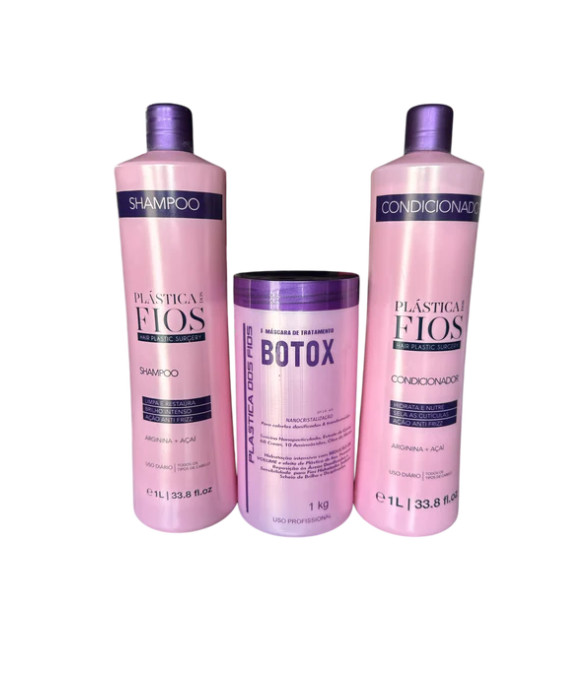 PLASTICA DOS FIOS DETOX SHAMPOO HYDRATING CONDITIONER AND BTOX FOR HAIR Kit