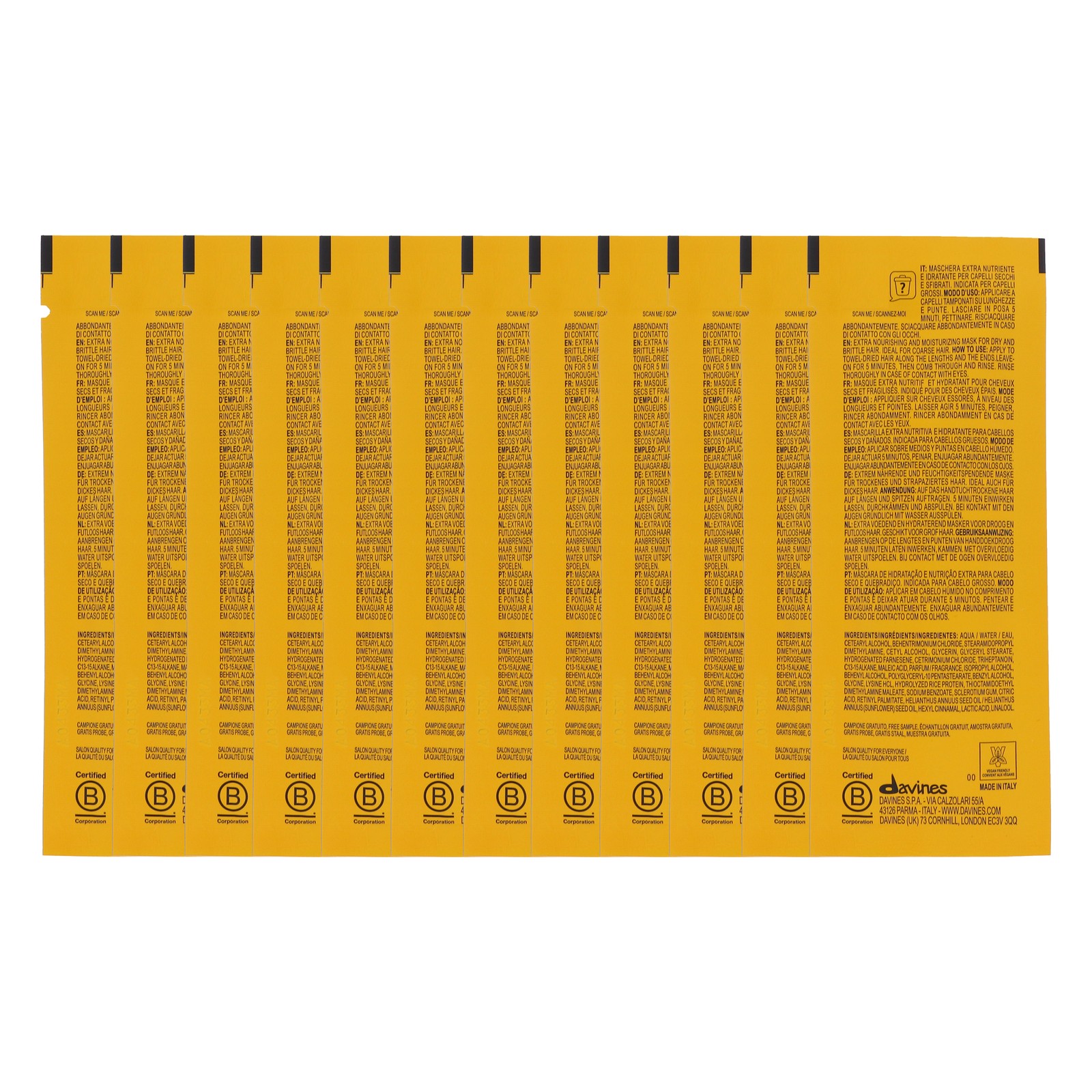 Davines NaturalTech Nourishing Vegetarian Miracle Mask Sachet 12 Pack