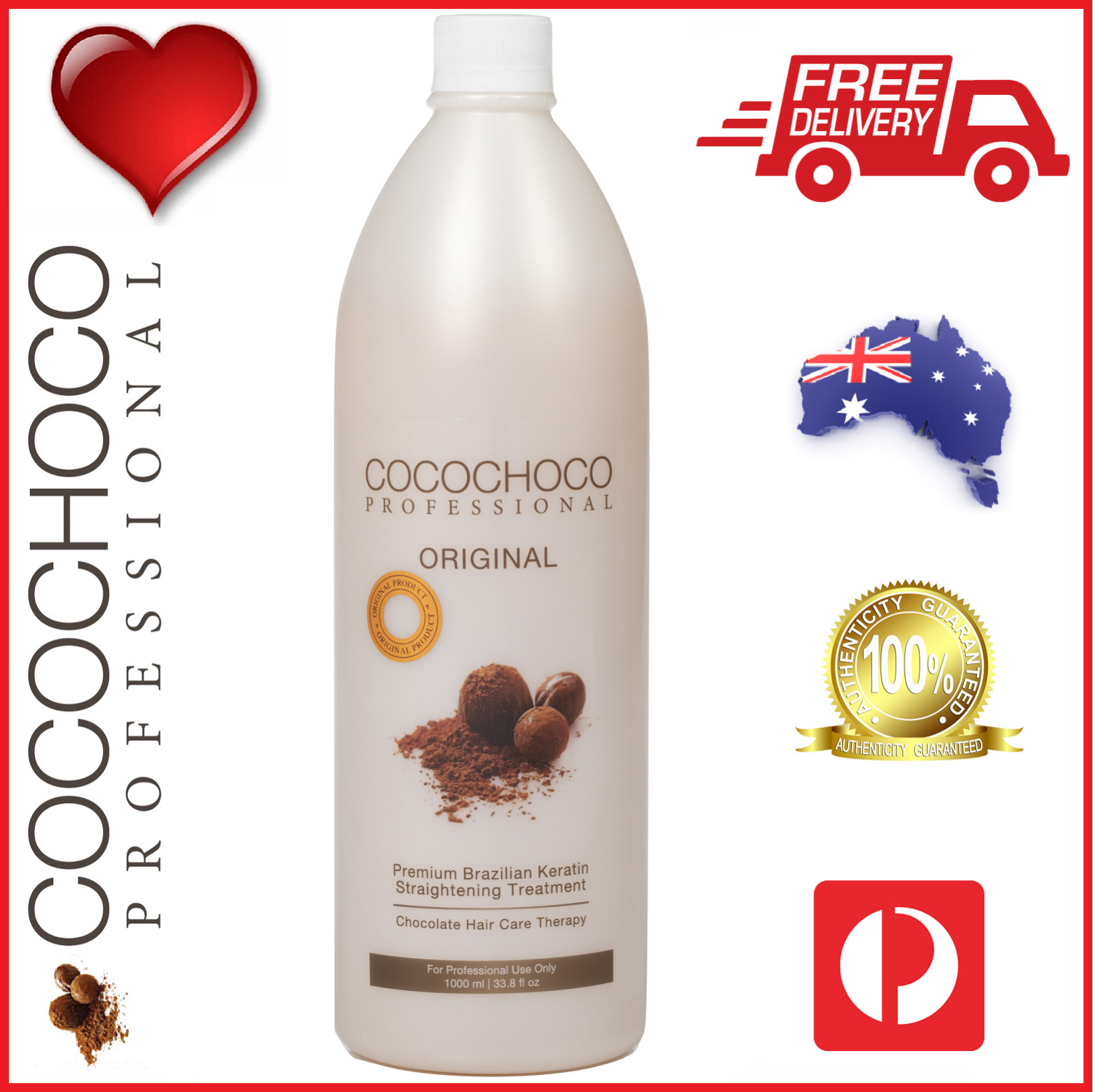 ❤❤ COCOCHOCO Pro ORIGINAL Brazil Keratin Straight Hair Salon Treatment 1000ml 1L