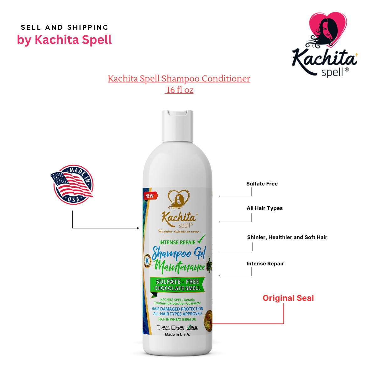 Brazilian Keratin Treatment Kachita Spell Chocolate 32floz+ Shampoo Conditioner