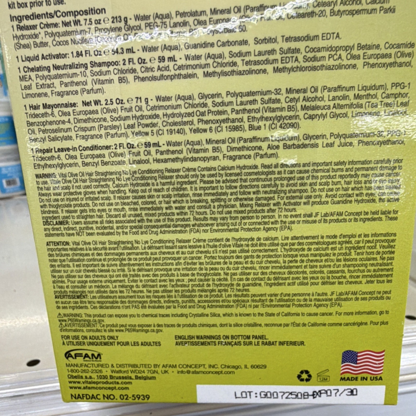 Vitale Olive Oil No-Lye Relaxer with Coconut Oil for Coarse, Curly Hair