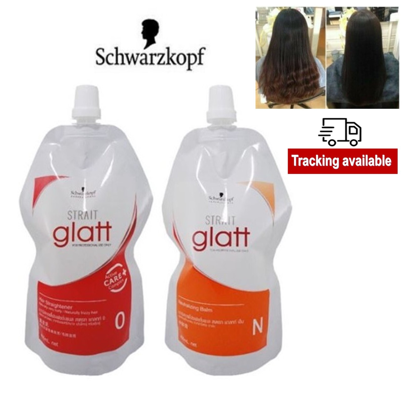 4 Set No.0 Schwarzkopf Glatt Hair Rebonding Straightening Straightener Styling