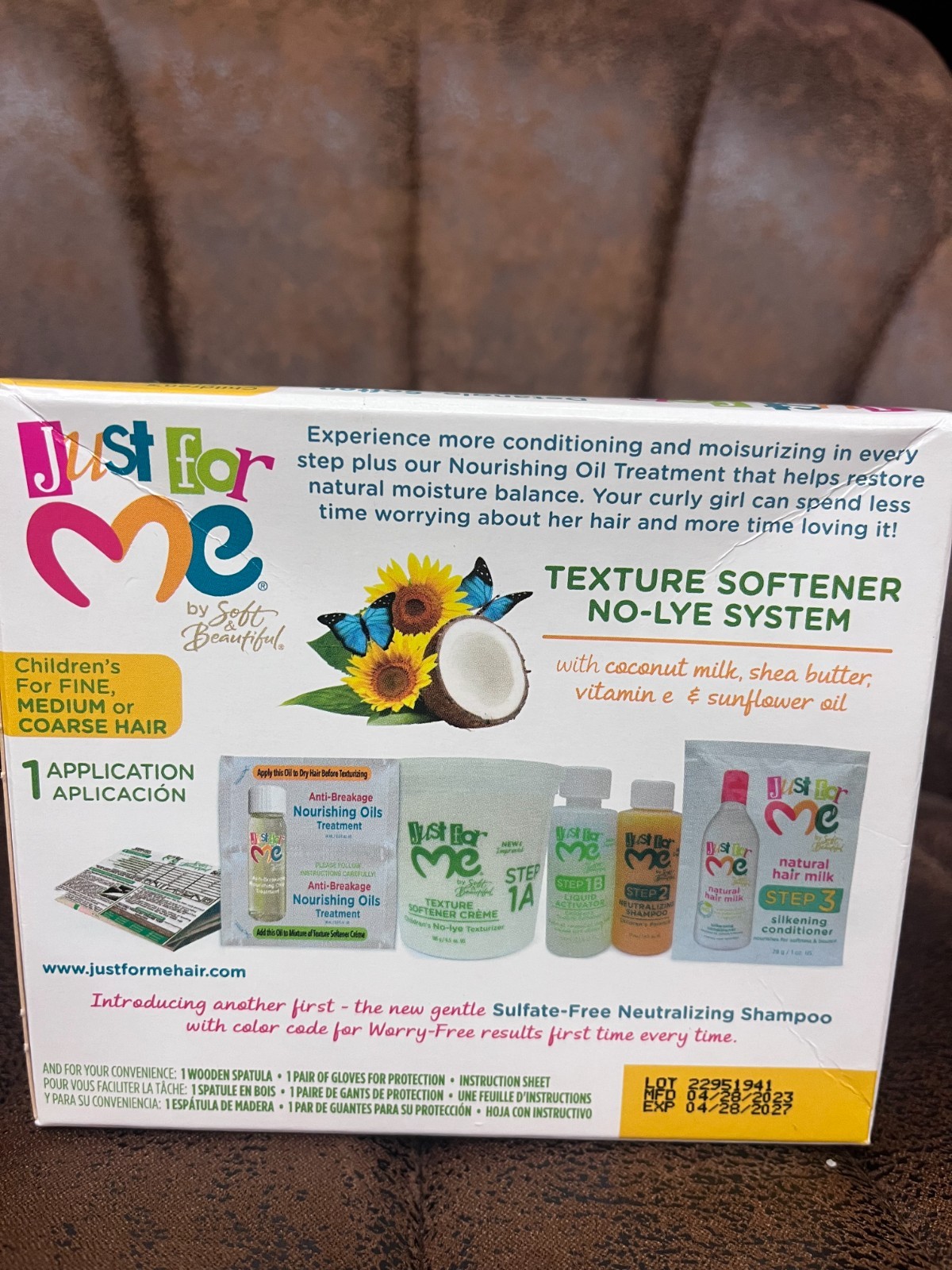 Just For Me by Soft & Beautiful Texture Softener No-Lye System for Kids “NIB”
