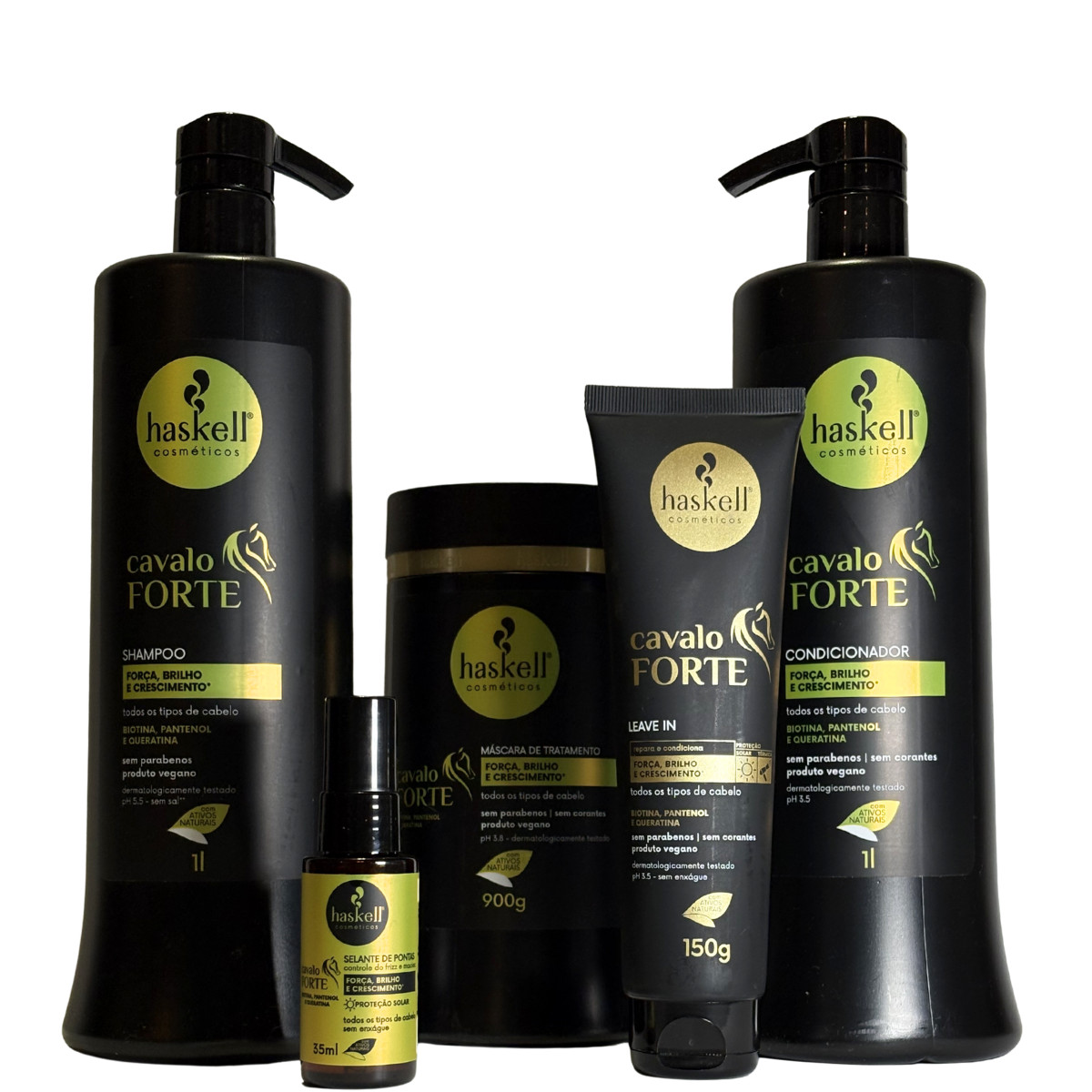 Kit Haskell Cavalo Forte Shampoo + Conditioner + Mask + Leave-in + Serum