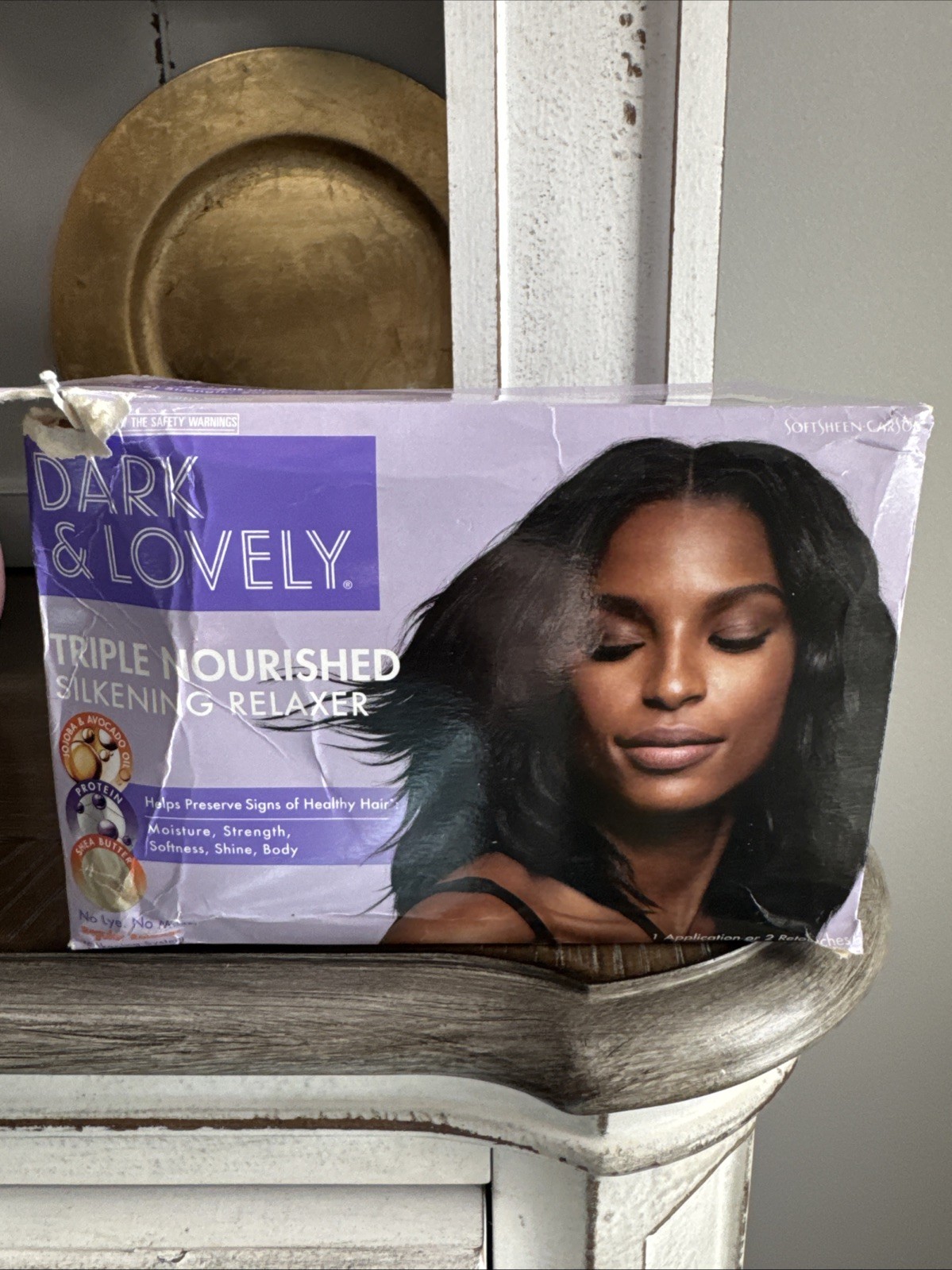 1 Box of Dark & Lovely Triple Nourished Silkening Relaxer – No Lye