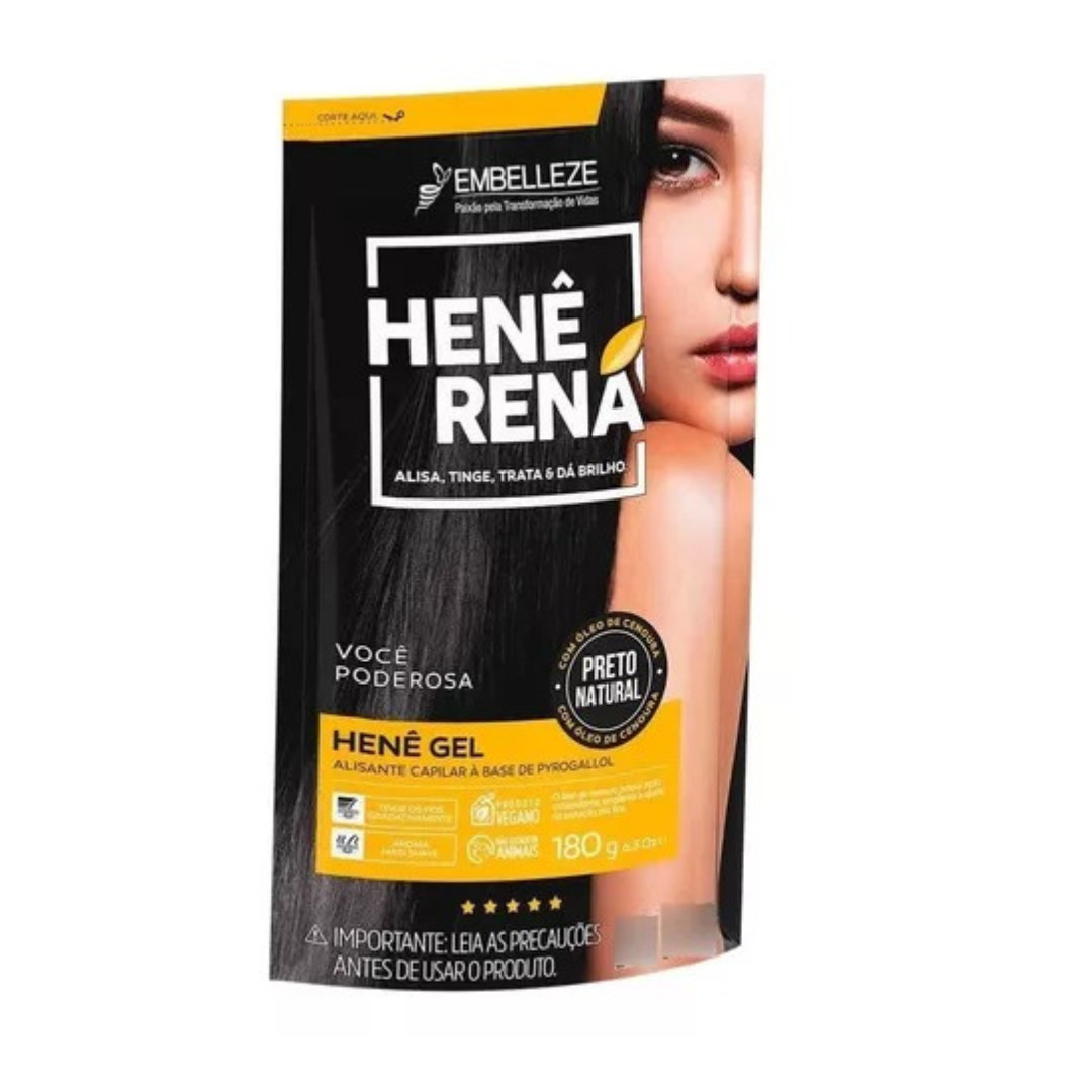 24 packs x 180g Natural Black Rena Hene Gel Hair EMBELLEZE