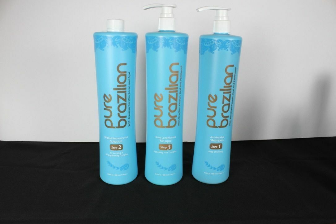 Pure Brazilian Original Reconstructor, Anti Residue Shampoo, Masque 34 oz