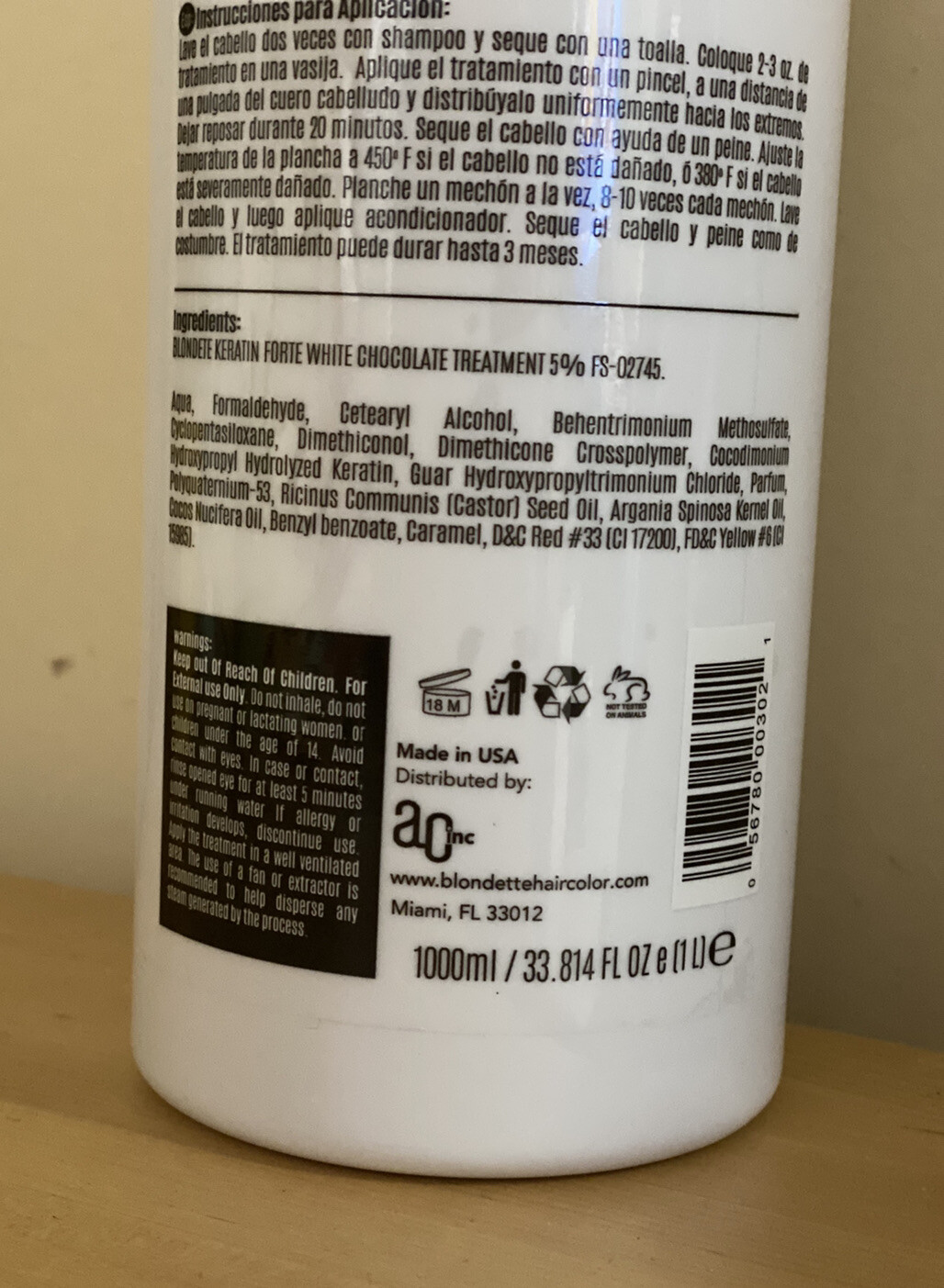 Brazilian Straightening Keratin Treatment White Chocolate ULTRA ATRONG