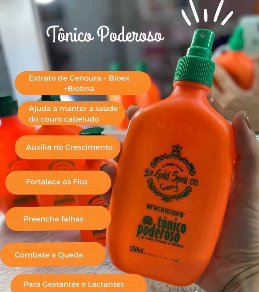 Gold Spell Cosmetics-Shampoo + Condicionador + Tônico Poderoso 3X250ML Kit
