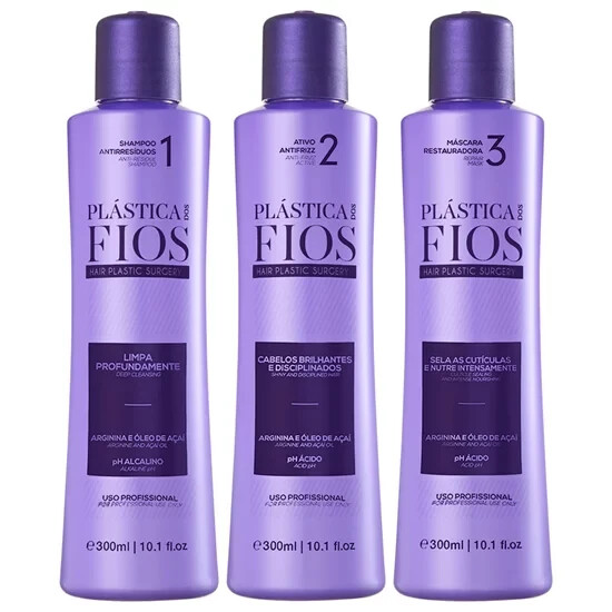 Cadiveu Plastica dos Fios Straightener Brazilian Keratin Hair Treatment 3x 300mL