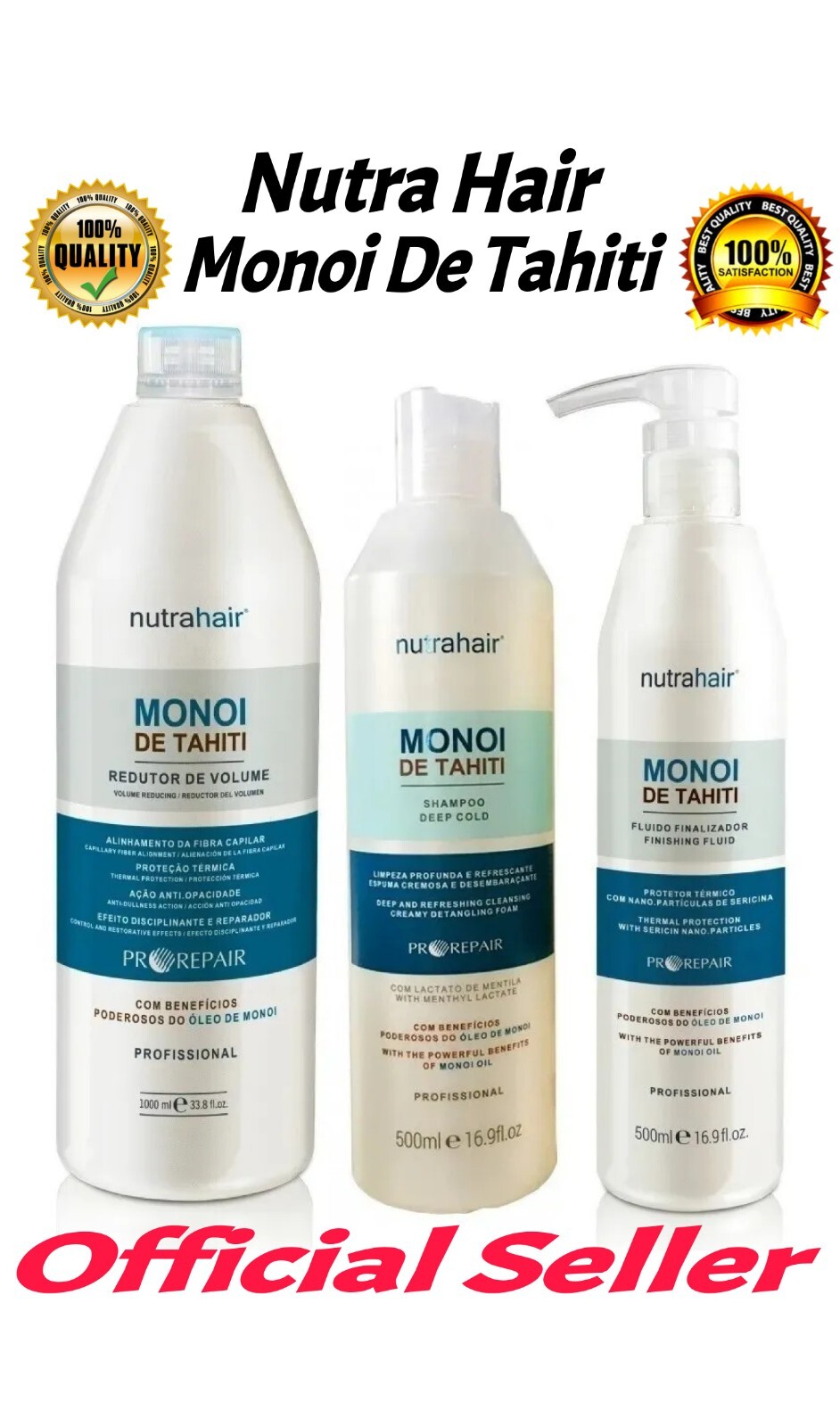 Progressive Tahiti Monoi (3 Items) Nutra Hair | Reducer + Shampoo + Fluid