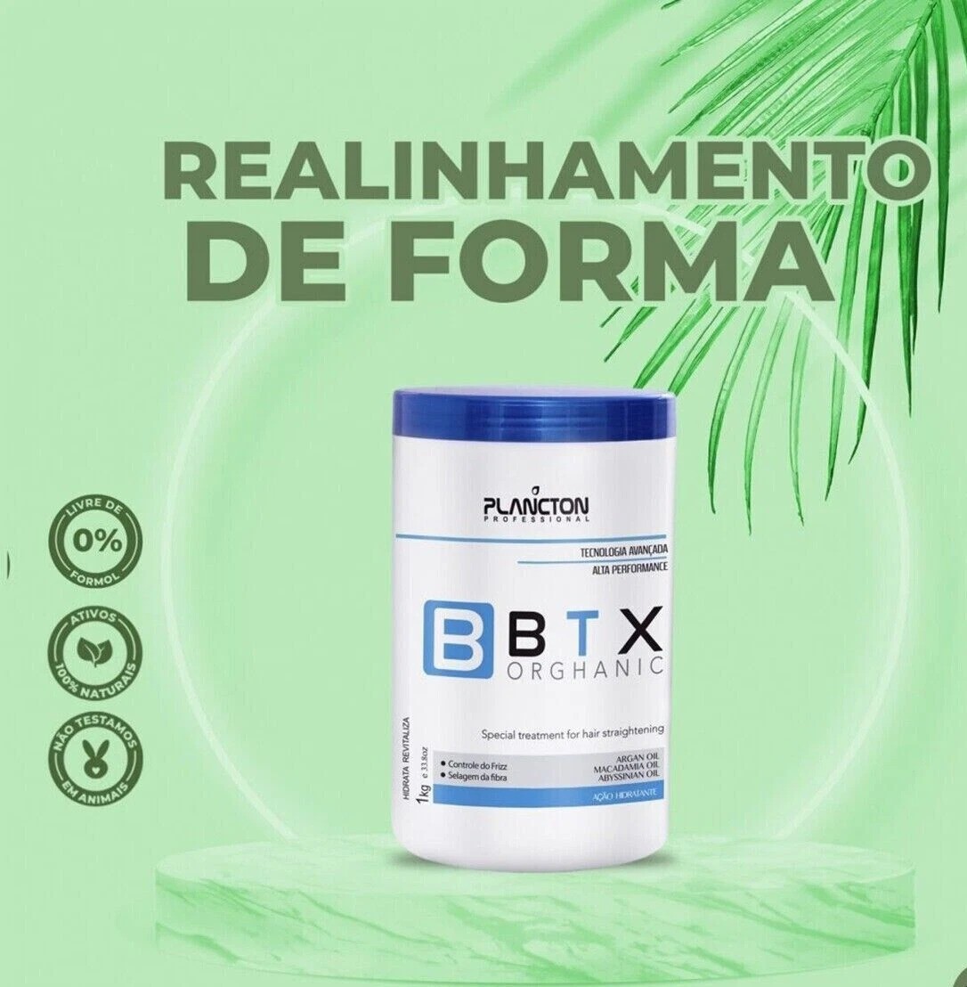 Plancton Btx Mask Orghanic Professional Hair Straightening Treatment 1Kg 34oz