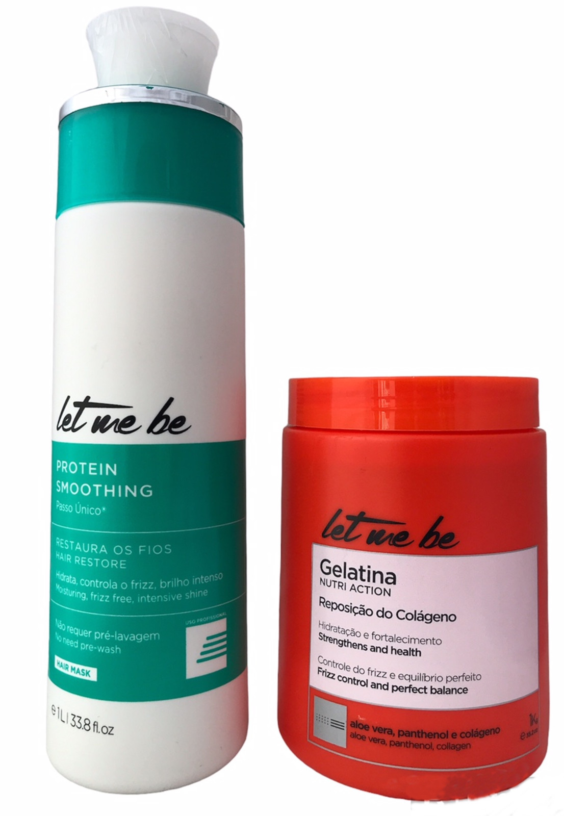Kit Hair Brazilian Keratin Protein Smoothing 1L & Collagen Mask 1 KG Let Me Be