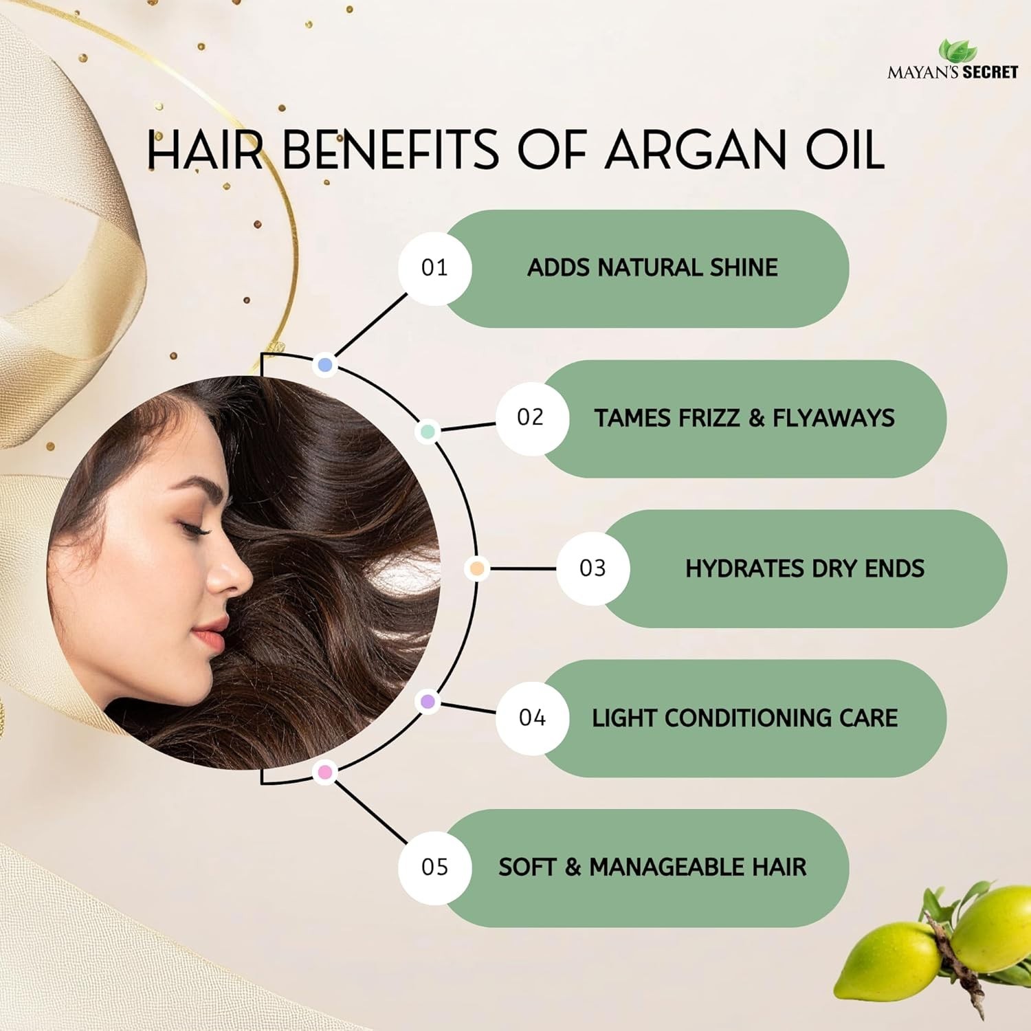 Pure Organic Argan Oil for Hair Growth Skin Face USDA Organic 4oz