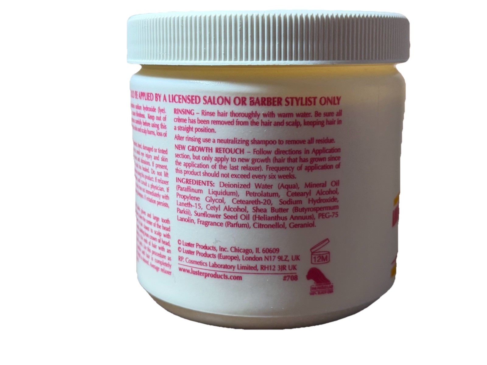 Lusters PCJ Creme Relaxer Pressing Comb in the Jar No.1 – 15oz