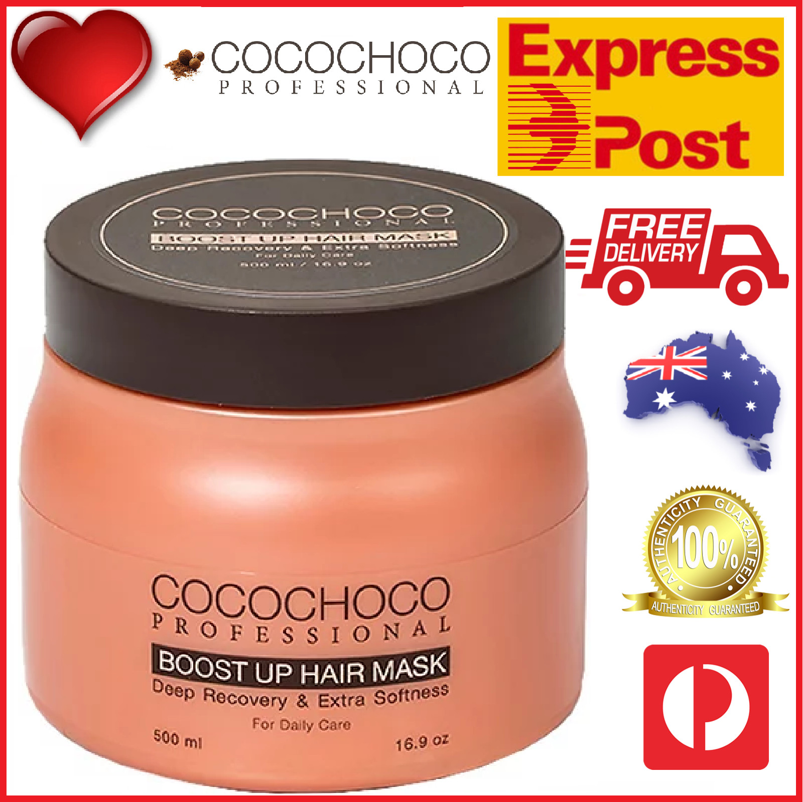 ❤❤ COCOCHOCO Pro Keratin Hair BOOST UP MASK 500ml Salon Deep Silky Soft EXPRESS