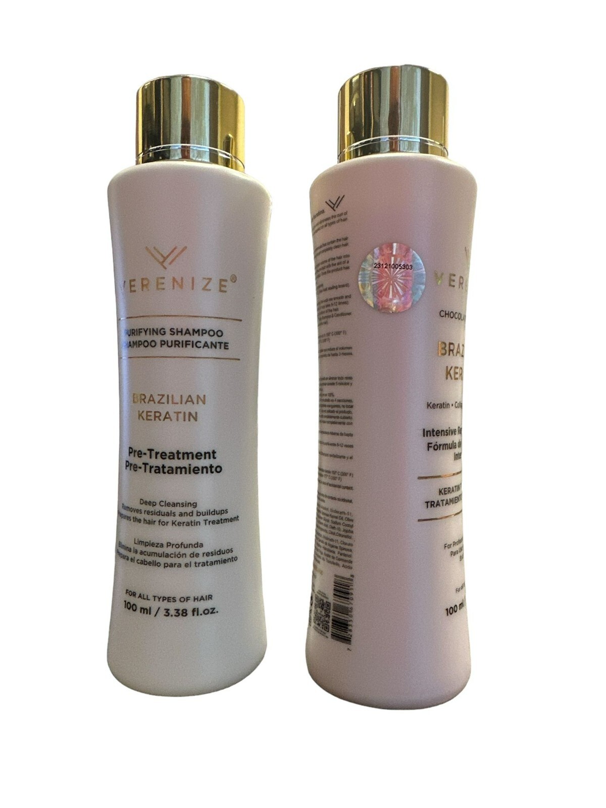 Keratin Treatment, Hair Straightener, Brazilian Blowout 2 x 120ml by VERENIZE.