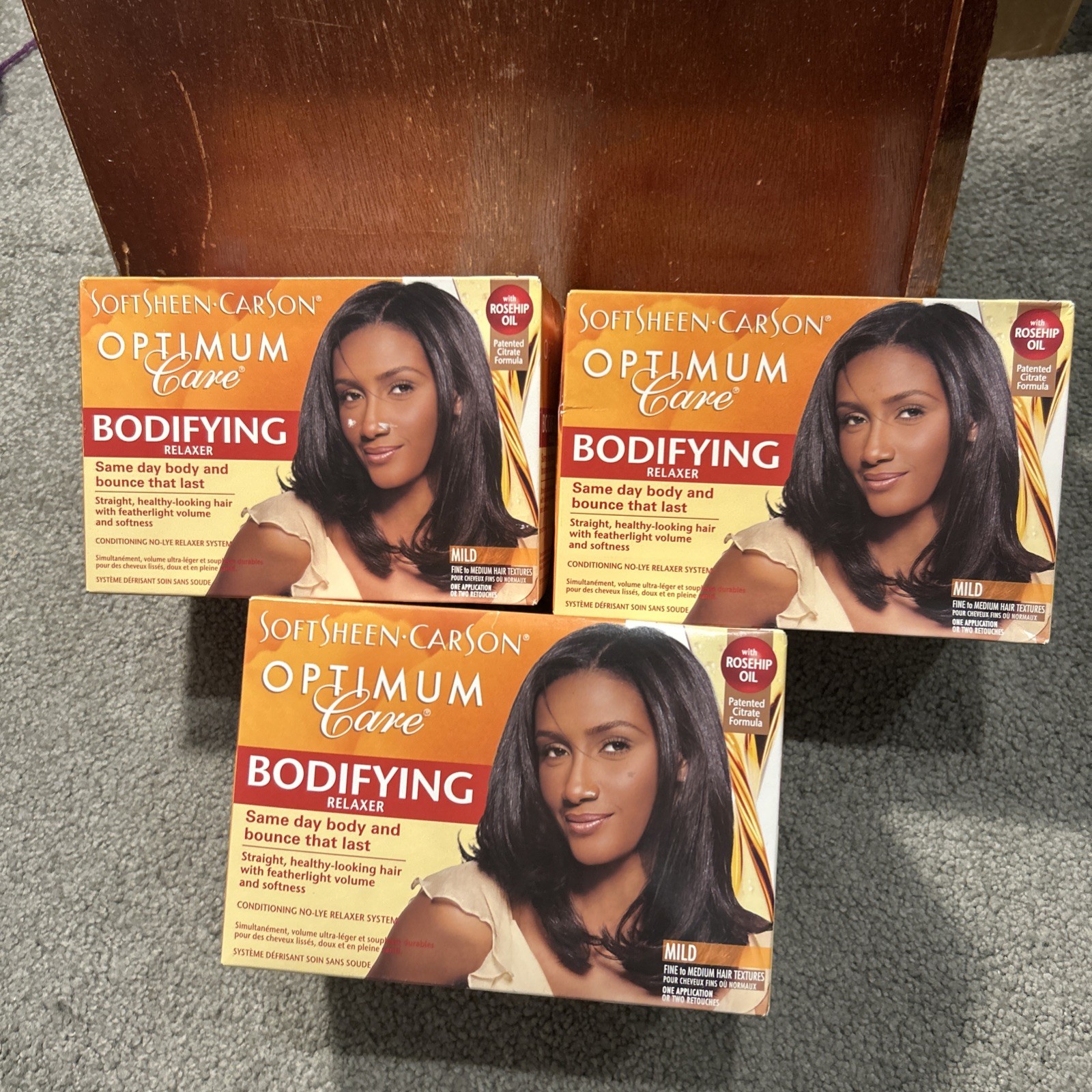 X3 Softsheen Carson Optimum Care Rosehip Bodifying No Lye Relaxer MILD – 1 App