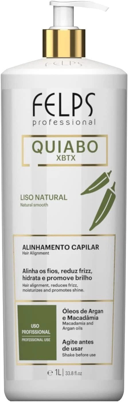 Felps Okra Quiabo Brazilian Progressive Brush Keratin Thermal Sealing 1L 3Day US