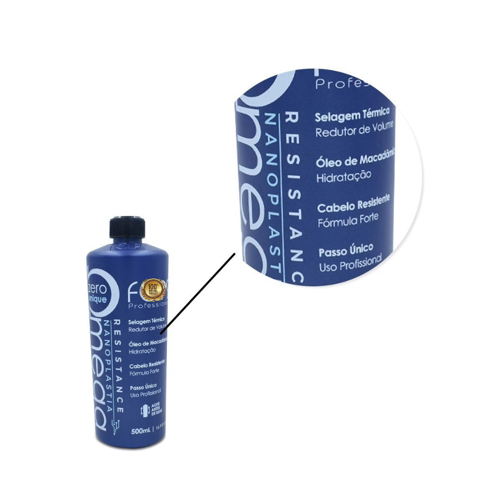 FLPS Omega Zero Resistance Nanoplastia Brazilian Keratin Treatment 500mL