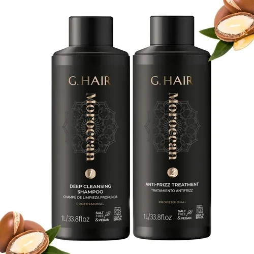 G. Hair Moroccan Kit / Brazilian Keratin Straightening Treatment 2x1L / 34 Oz