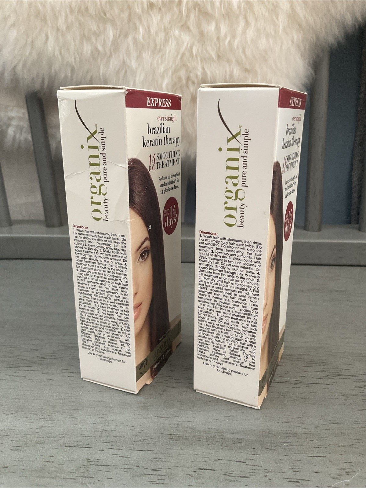 2 Organix OGX Ever Straight Brazilian Keratin Therapy 14 Day Smoothing Treatment