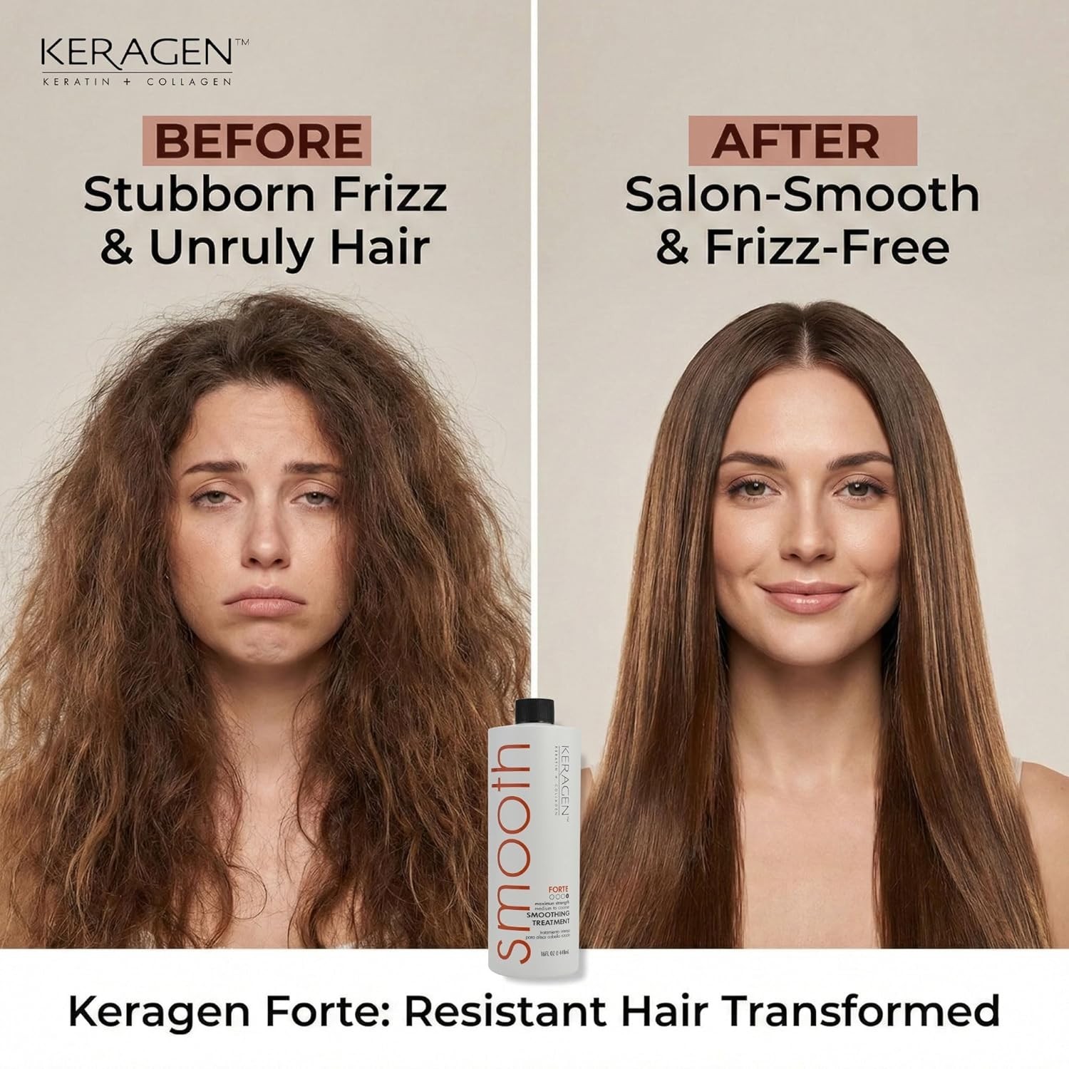 Keragen, Hair Smoothing Treatment, Forte,16 oz. /448 ml. New no sealed Lot of 2