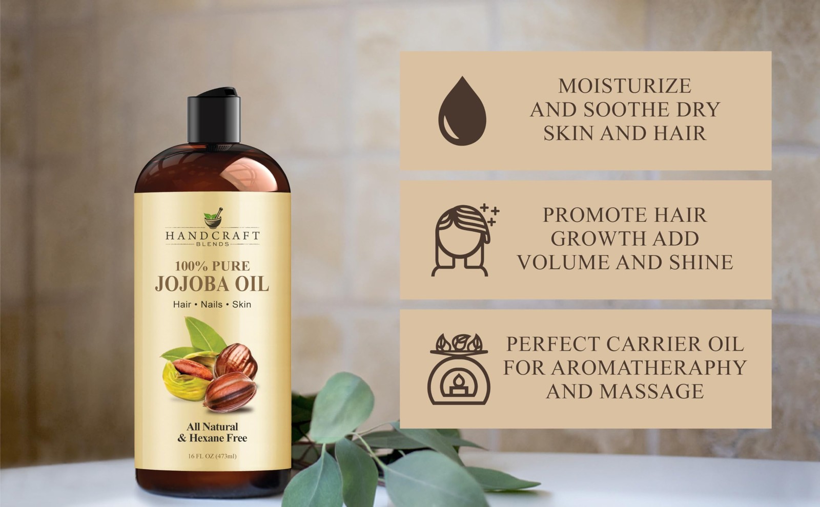 Jojoba Oil – Cold-Pressed 16 Fl Oz – 100% Pure and Natural Premium Grade Carr…