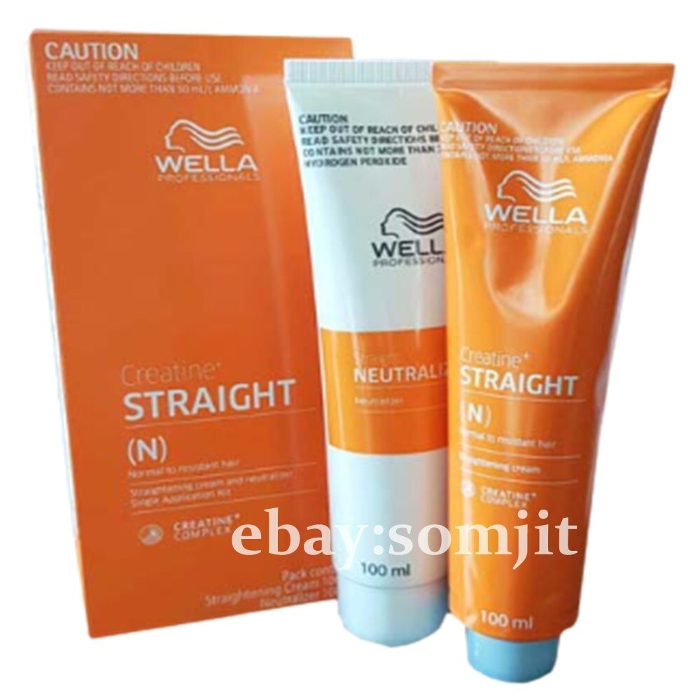 WELLA STRAIGHT(N) Hair Straightening Cream Permanent Intense Creatine Set 3 Box.