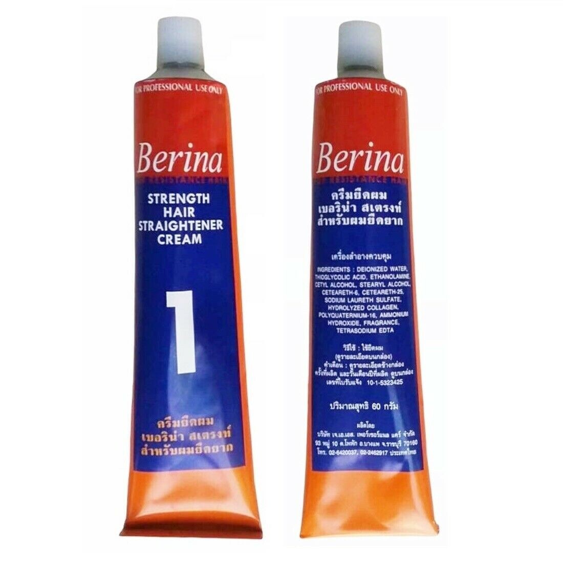 Berina Hair Straightener Cream Plus Neutralizer Straightening Straight Original
