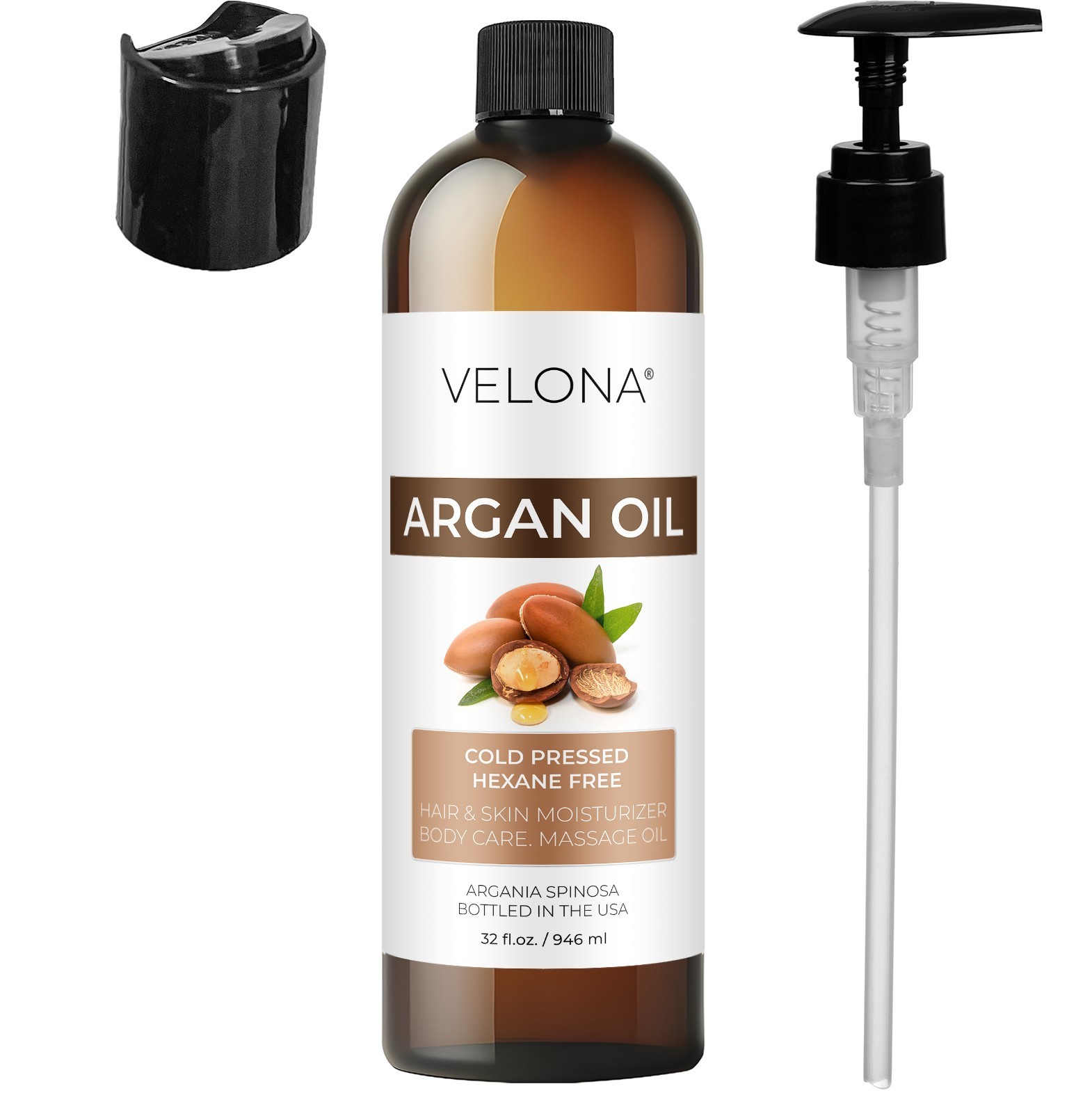 Velona Argan Oil – 32 oz | 100% Pure & Natural | Morocco Unrefined Cold Pressed