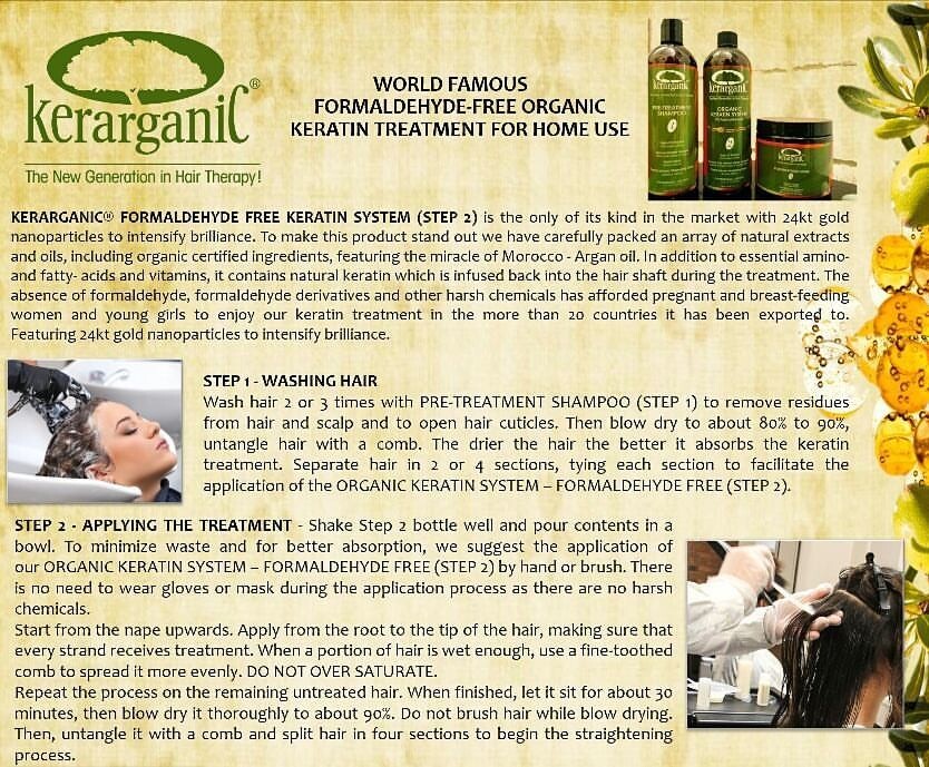KERARGANIC – FORMALDEHYDE FREE – ORGANIC KERATIN TREATMENT SET